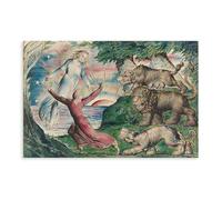 Lot de 30 impressions célèbres de William Blake Dante Running From The Three Beasts - Pour chambre à coucher, bureau, chambre - Sans cadre - 24 x