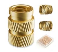 Lot de 30 inserts filetés en laiton de 6,35 mm - Écrous moletés UNC, insert de réglage thermique 6,35 mm - 20 x 10 x 8 pour composants d'impression 3D et pièces en plastique