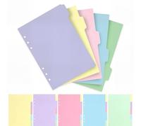 Lot de 30 intercalaires A5 à 6 trous - Intercalaires A5 - Index colorés - Intercalaires personnalisés - Classeur à anneaux - Organiseur personnel - 21 x 15 cm