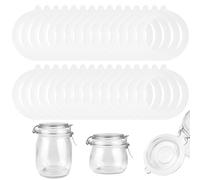 Lot de 30 Joint Bocaux En Silicone, 69 x 92 mm Interchangeables Joints de Bocal, Caoutchouc Bocaux Pour Couvercle à Pince En Verre Pot à Bonbons Stockage des Aliments (Orange)