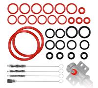 Lot de 30 joints d'étanchéité pour machine à café Saeco avec 4 brosses de nettoyage en acier inoxydable, ensemble de joints toriques avec joints d'étanchéité en silicone et brosse, pour valve de