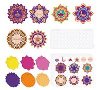 Lot de 30 kits d'artisanat de Diwali, décorations de festival indien, bricolage, mandala, activités artistiques, fournitures artistiques hindoues pour le Nouvel An, cartes de festival, fête, échange
