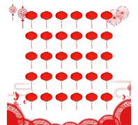 Lot de 30 lanternes du Nouvel An chinois à suspendre - Décorations traditionnelles pour restaurants, maisons, réunions de famille, appartements, entrées, porches, clôtures