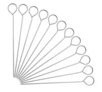 Lot de 30 laques à dinde en acier inoxydable - Brochettes de poulet réutilisables de 15,2 cm - Aiguilles de cuisson argentées pour rôtir la viande au barbecue et les fournitures de rôti de cuisine