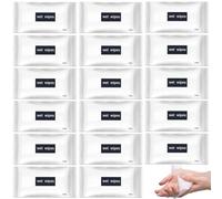 Lot de 30 lingettes humides jetables emballées individuellement, non parfumées pour les mains et le visage, lingettes nettoyantes portables pour voyage, restaurant, barbecue, bureau, usage quotidien