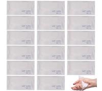 Lot de 30 lingettes humides jetables emballées individuellement, taille voyage, lingettes non parfumées pour les mains et le visage, lingettes nettoyantes portables pour voyage, restaurant, barbecue,