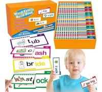 Lot de 30 livres à rabat pour lire et rimer, livre de construction de famille de mots, cartes flash ABC Vocabulaire, jeux de lecture éducatifs pour bureau, maison, cadeau (H)