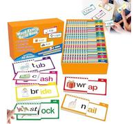 Lot de 30 livres de lecture et de comptines - Cartes flash familiales de mots - Cartes flash de vocabulaire ABC - Jeux de mots pour enfants - Jeux de lecture éducatifs (1 lot)
