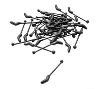 Lot de 30 manchons pour hameçon de pêche à la carpe, aligneur D-Rig, 3,3/3,6 cm, protections antidérapantes en silicone pour une présentation facile des appâts et une capture rapide du poisson, noir