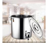 Lot de 30 marmites multifonctions en acier inoxydable avec couvercle et robinet - Bouilloire à soupe et eau chaude pour restaurants - Compatible avec tous les types de cuisinières
