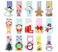 Lot de 30 marque-pages de Noël pour enfants, marque-pages magnétiques multicolores, cadeaux de Noël, bonhomme de neige, clips latéraux, pour enfants et étudiants (B)