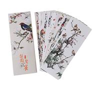 Lot de 30 marque-pages en papier avec motif fleurs et oiseaux