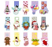 Lot de 30 marque-pages magnétiques de Noël pour enfants - Cadeaux de Noël - Marqueurs magnétiques - Clips latéraux - Pour enfants et étudiants (C)