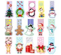 Lot de 30 marque-pages magnétiques de Noël pour enfants - Multicolore - Avec motif de Noël - Marqueur de page magnétique - Marque-page - Cadeau personnalisé - Pour étudiants, enseignants (B)