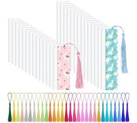Lot de 30 marque-pages vierges par sublimation avec 30 pompons colorés, idéal pour les cadeaux de mariage et d'anniversaire