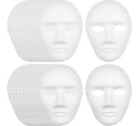Lot de 30 masques complets pour opéra, masques de bricolage en papier blanc en grande quantité, masques simples pour Halloween, bal de danse, festival, bal masqué, fête cosplay (15 pièces mâles + 15
