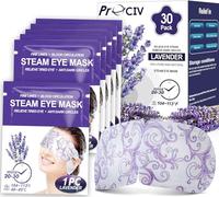 Lot de 30 masques pour les yeux à la vapeur à la lavande - Masque chauffant pour les yeux pour les cernes et les poches - Masque chaud pour les yeux secs pour soulager la fatigue oculaire, les maux de