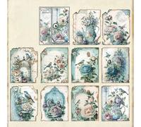 Lot de 30 matériaux vintage pour scrapbooking et journal, papier parfait pour projets créatifs (saison 3 oiseaux et fleurs)