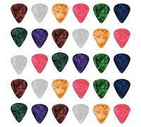 Lot de 30 Médiators pour Guitare - 6 Épaisseurs (0.5mm à 1.2mm) - Plectre en Celluloïd pour Basse, Ukulélé, Guitare Électrique