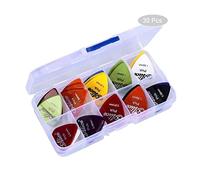 Lot de 30 médiators pour guitare, accessoires de guitare acoustique, guitare électrique, ukulélé, basse (0,58 mm, 0,71 mm, 0,81 mm, 0,96 mm, 1,2 mm, 1,5 mm)