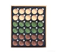 Lot de 30 mini boules de Noël pour arbres miniatures, couronnes et projets d'artisanat de vacances, décoration en plastique (E)