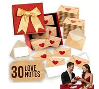 Lot de 30 mini cartes vierges et enveloppes à faire soi-même | Cadeau romantique d'anniversaire de Saint-Valentin pour lui, elle, petit ami, petite amie | Petites notes souvenirs attentionnées avec