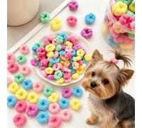Lot de 30 mini chouchous colorés en peluche douce pour chien - Accessoires de toilettage pour petit Yorkshire chiot