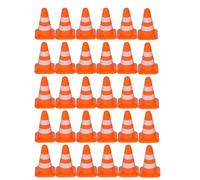 Lot de 30 mini cônes de signalisation, 2,5 cm, mini cônes oranges, panneaux de blocage de route, petit cône de construction, panneaux d'avertissement de circulation orange pour entraînement sportif