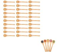 Lot de 30 mini cuillères à sel et assaisonnement en bois résistant à la chaleur, pour condiments, glaces, miel, café, thé, confiture, lait en poudre