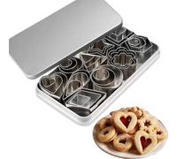 Lot de 30 mini emporte-pièces géométriques en acier inoxydable pour décorations de gâteaux, gâteaux au sucre et biscuits