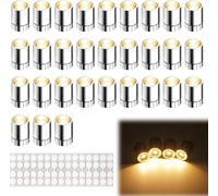 Lot de 30 mini lumières LED pour éclairage de maison de poupée, blanc chaud, petites lumières LED avec batterie et points adhésifs, lumière de maison de poupée, lampe miniature pour modèles miniatures
