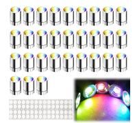 Lot de 30 mini lumières LED pour éclairage de maison de poupée, petites lumières LED colorées avec batterie et points adhésifs, lumière de maison de poupée, lampe miniature pour modèles miniatures