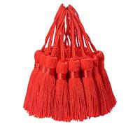 Lot de 30 mini pompons soyeux - Petit tissu à suspendre - Accessoires pour bricolage - Marque-page - Bijoux pour femme - Clé - Chaîne - Rideau personnalisé - Cadeau de mariage - Rouge