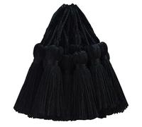 Lot de 30 mini pompons soyeux - Petit tissu à suspendre - Accessoires pour bricolage - Marque-page pour femme - Bijoux clés - Chaîne - Rideau personnalisé - Cadeau de mariage - Noir