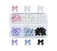 Lot de 30 nœuds en résine pour nail art, décorations 3D, bijoux, bricolage, gel UV, accessoires de manucure, nœuds décoratifs pour sapin de Noël