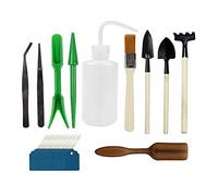 Lot de 30 outils de plantation de jardin comprenant un mini râteau, une pince, une brosse de nettoyage, 20 étiquettes, bonsaï, succulente, mini fée miniature, outils à main pour la maison et le bureau