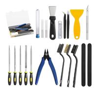 Lot de 30 outils pour imprimante 3D - Ébavureur - Pour impression 3D - Kit d'accessoires pour imprimante 3D - Cutter, limes à aiguilles, aiguilles de nettoyage, chiffons de nettoyage, barres abrasives