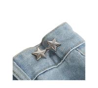 Lot de 30 paires de boutons de réglage de la taille en forme d'étoile en métal sans couture pour jeans (gris)