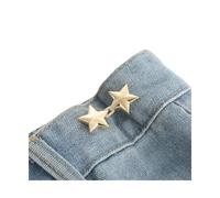 Lot de 30 paires de boutons de réglage de la taille en forme d'étoile en métal sans couture pour jeans (doré)
