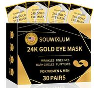 Lot de 30 paires de patchs sous les yeux gonflés, masque doré 24 carats pour les cernes et les poches, soins de la peau, coussinets en gel pour les yeux, patchs pour les yeux, traitement des poches