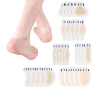 Lot de 30 Pansements Ampoules en 6 Tailles, Stickers Pieds Invisibles et Imperméables, Protections Talons en Gel Souple pour Escarpins, Course, Randonnée