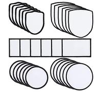 Lot de 30 patchs thermocollants en tissu, 5 formes de sublimation vierges patchs de réparation pour le faire soi-même, chapeaux