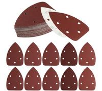 Lot de 30 patins de ponçage triangulaires pour souris, feuilles de ponçage à 5 trous assortis grains 40 pour ponceuse électrique