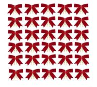 Lot De 30 Pendentifs Papillon pour velours 9cm Couleurs Assorties Noël | Fabrication en pour velours doux Utilisation pour arbre de Noël couronne Dimension 9x9x2.5cm pour cinq couleurs