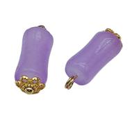 Lot de 30 perles à enfiler - 6 x 12 mm - Perles en bambou - Perles en verre - Style chinois - Pour bricolage, bricolage, fabrication de bijoux, colliers, boucles d'oreilles - Violet B