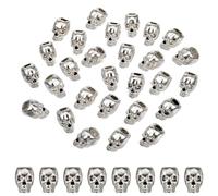 Lot de 30 perles en forme de tête de mort - Pour bricolage - é