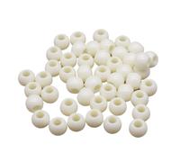 Lot de 30 perles intercalaires rondes rouges à gros trous de 8/10 mm for la fabrication de bijoux et d'accessoires de bricolage(Beige_10mm)