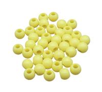 Lot de 30 perles intercalaires rondes rouges à gros trous de 8/10 mm for la fabrication de bijoux et d'accessoires de bricolage(Yellow_10mm)