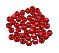 Lot de 30 perles intercalaires rondes rouges à gros trous de 8/10 mm for la fabrication de bijoux et d'accessoires de bricolage(Red_10mm)