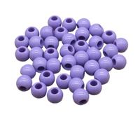 Lot de 30 perles intercalaires rondes rouges à gros trous de 8/10 mm for la fabrication de bijoux et d'accessoires de bricolage(Purple_10mm)